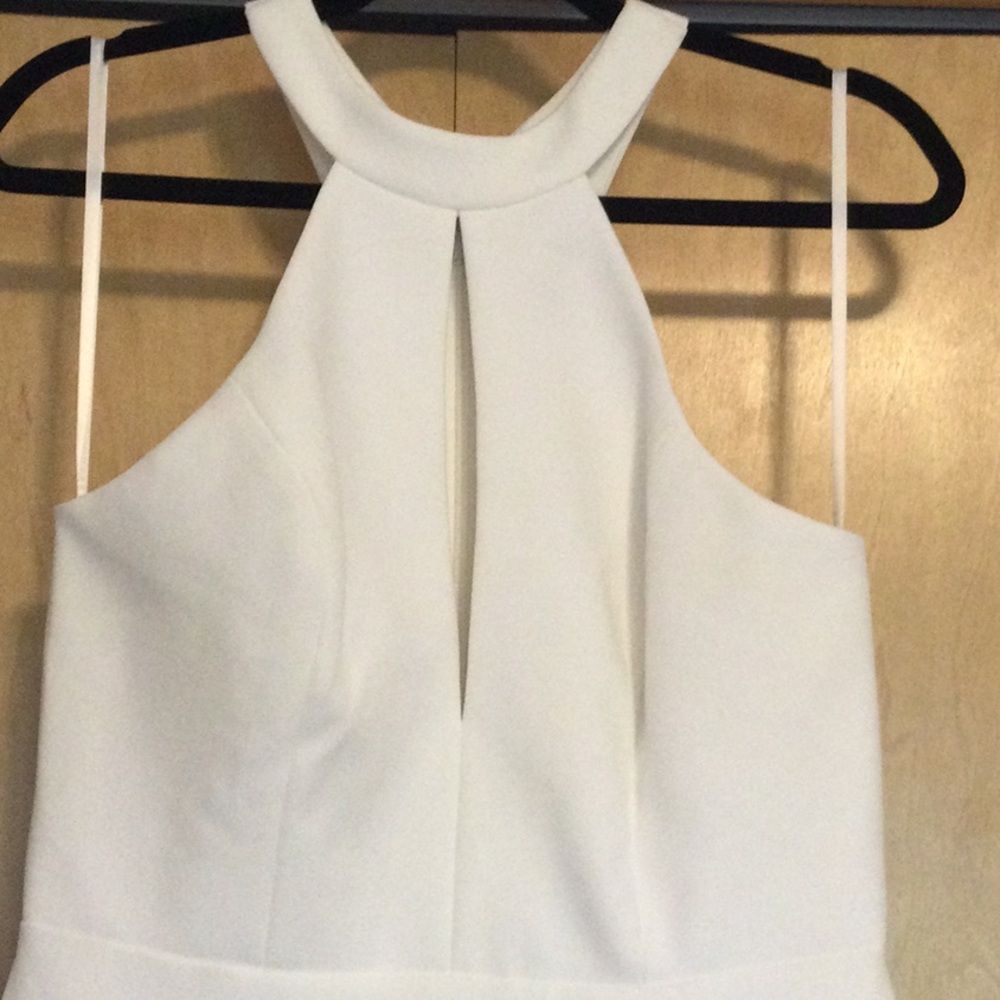 BCBGMaxAzria Racerback Cutout  Halter Gown - Picture 5 of 12